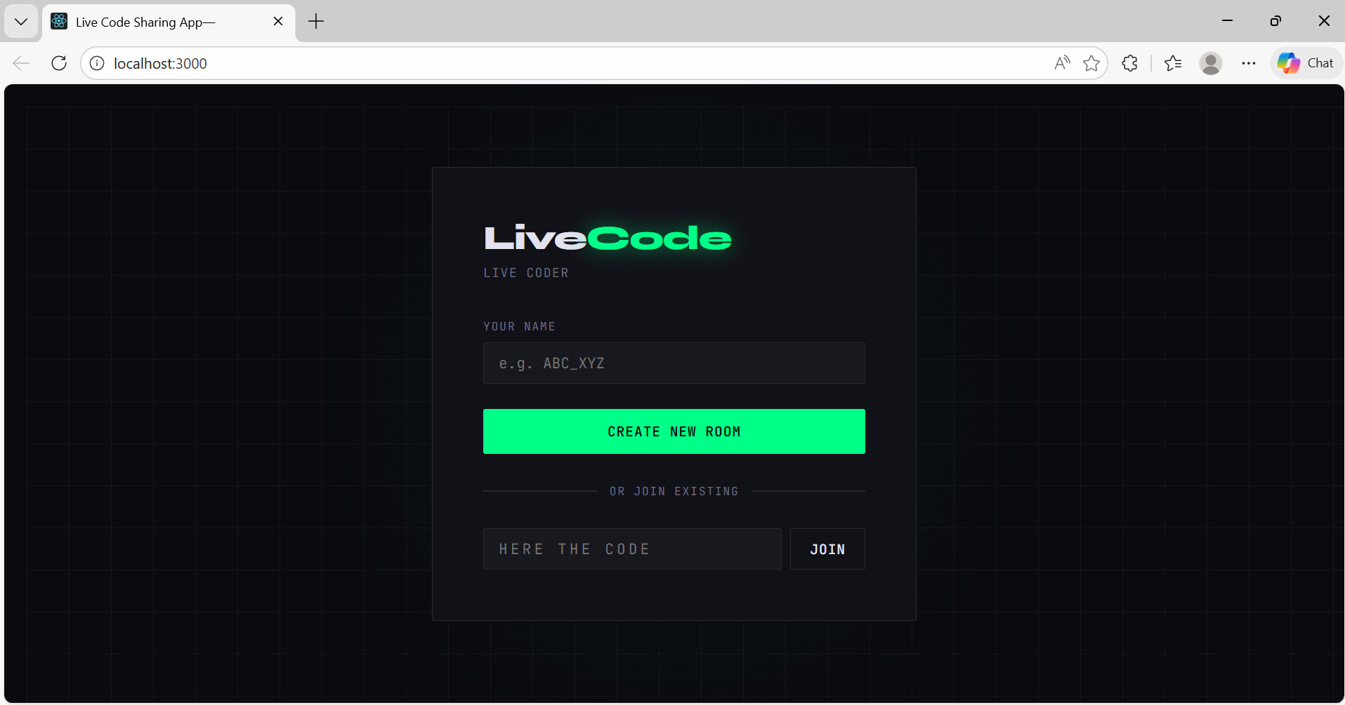 Screenshot of LiveCode App